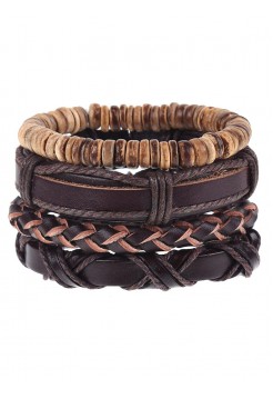Сет из 4 браслетов "Spin.Brown"
