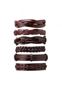 Сет из 6 браслетов "Business Brown"