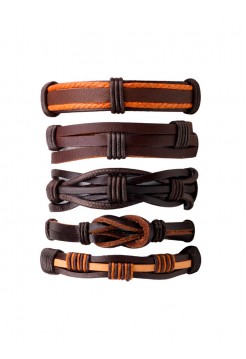 Сет из 5 браслетов "Bundle Brown"
