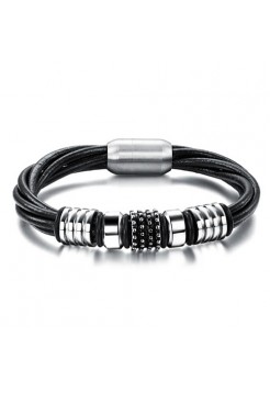 Браслет кожаный "Round 5"