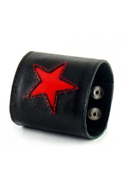 Браслет кожаный "Red Star"