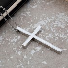 Полированный крест из стали с вставкой из черной или белой эмали
