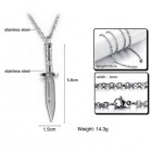 Кулон в виде ножа из стали 316L с цепочкой