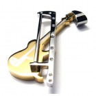 Стильный кулон в виде скрипки и смычка с стразами