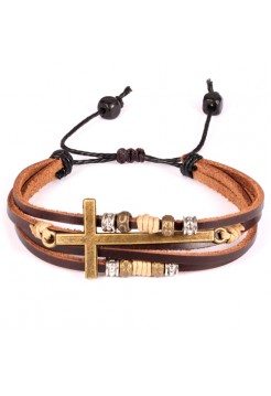 Браслет кожаный "Cross"