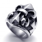 Стальное кольцо 27 мм геральдическая лилия