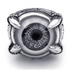 Стильное кольцо мужское в виде глаза серого цвета