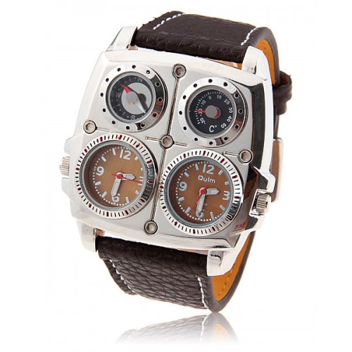 Дешевые кварцевые наручные часы с двумя циферблатами